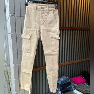 Beige Cargo Jogger Pants